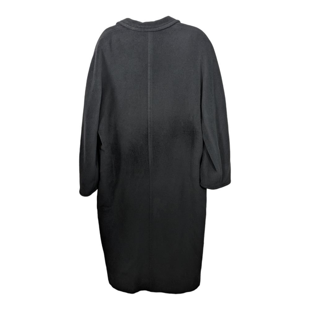 Vintage 80's MaxMara Made in Italy Black Wool Long Maxi Coat Double Breasted - Picture 2 of 12